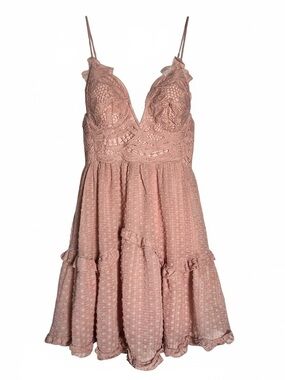Hello Molly Blush Lace Mini Dress